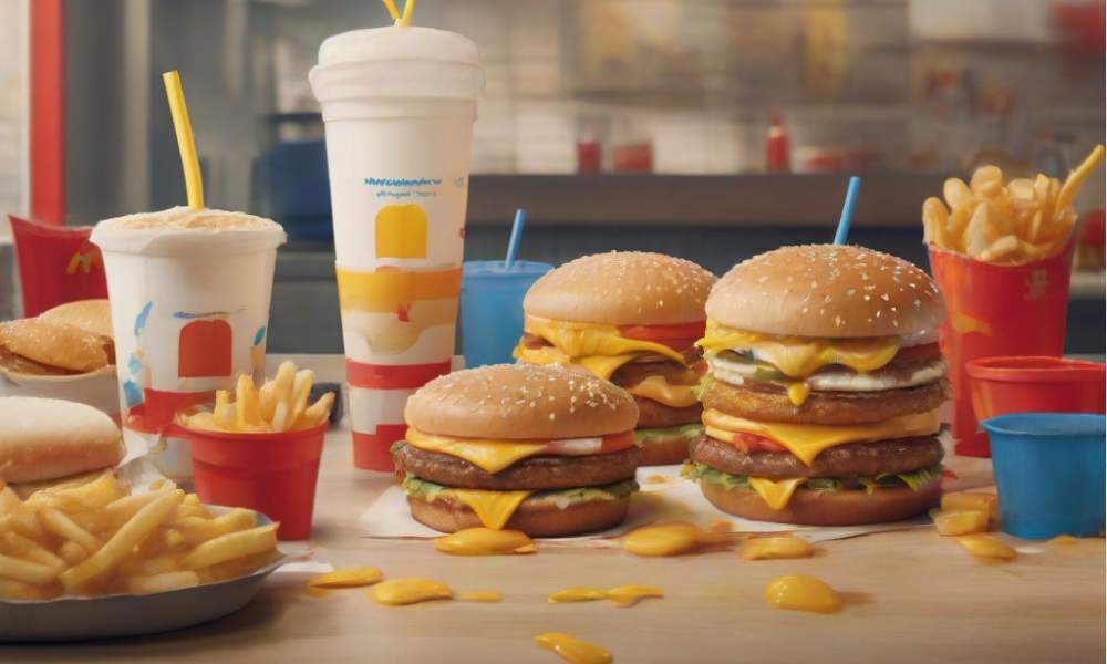McHappy Day de McDonald's, foto de hamburgiesas con patatas y sodas en un McDonald's